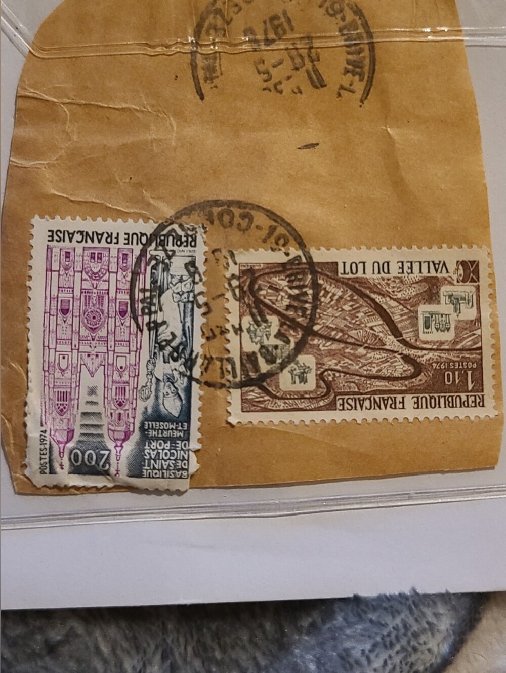 Estate Stamp with Purple and Black Design